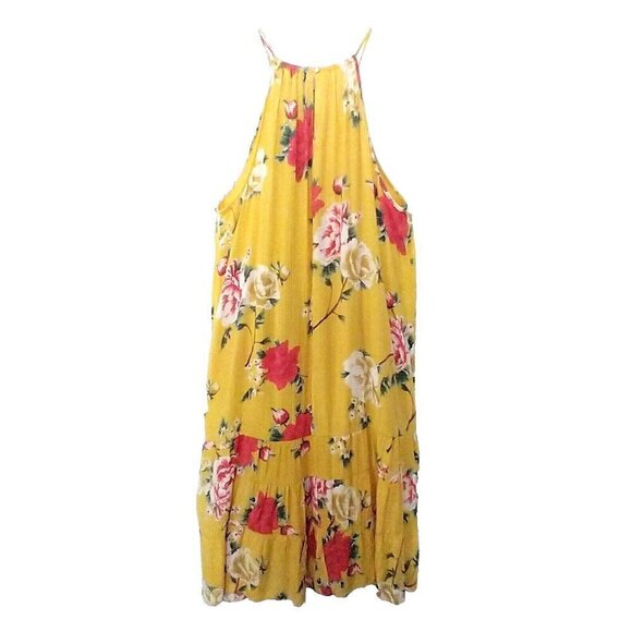 Mlle Gabrielle Floral Gauze Midi Dress Sleeveless Necklace Tiered Lined - XL - Picture 7 of 11